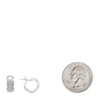 Chanel 18K White Gold Diamond Coco Crush Wide Hoop Earrings 2 of 5