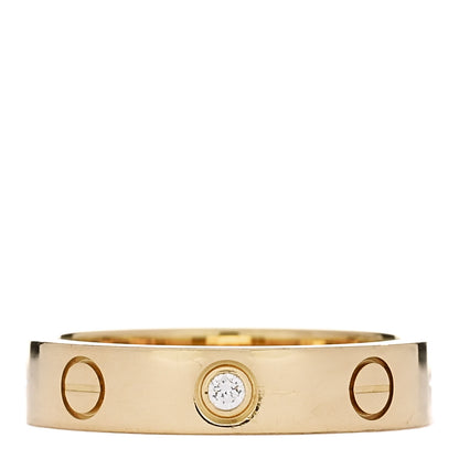 Cartier 18K Yellow Gold Diamond 4mm LOVE Wedding Band Ring 50 5.25 1 of 5