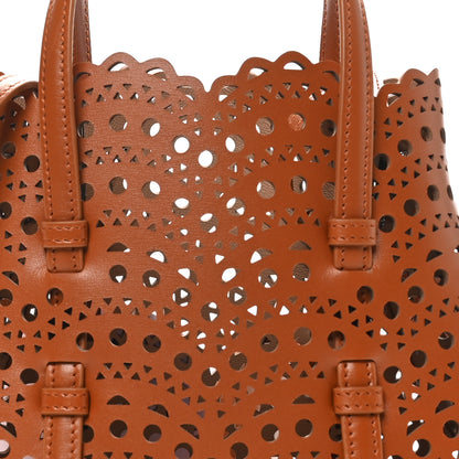 Alaia Lux Calfskin Vienne Wave Mina 20 Bag Cognac 8 of 10