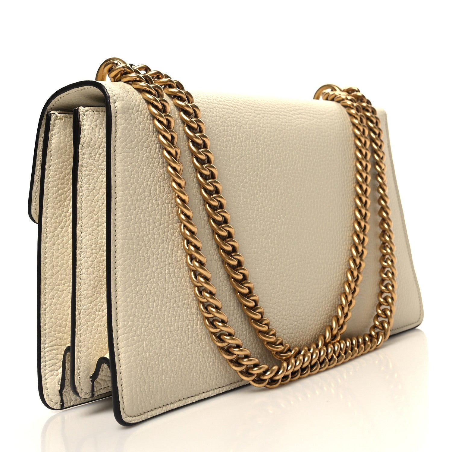 Gucci Calfskin Medium GG Marmont Chain Handle Bag Mystic White 3 of 11