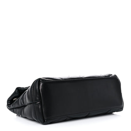 Saint Laurent Lambskin Quilted Small Loulou Puffer Monogram Chain Satchel Black 4 of 14