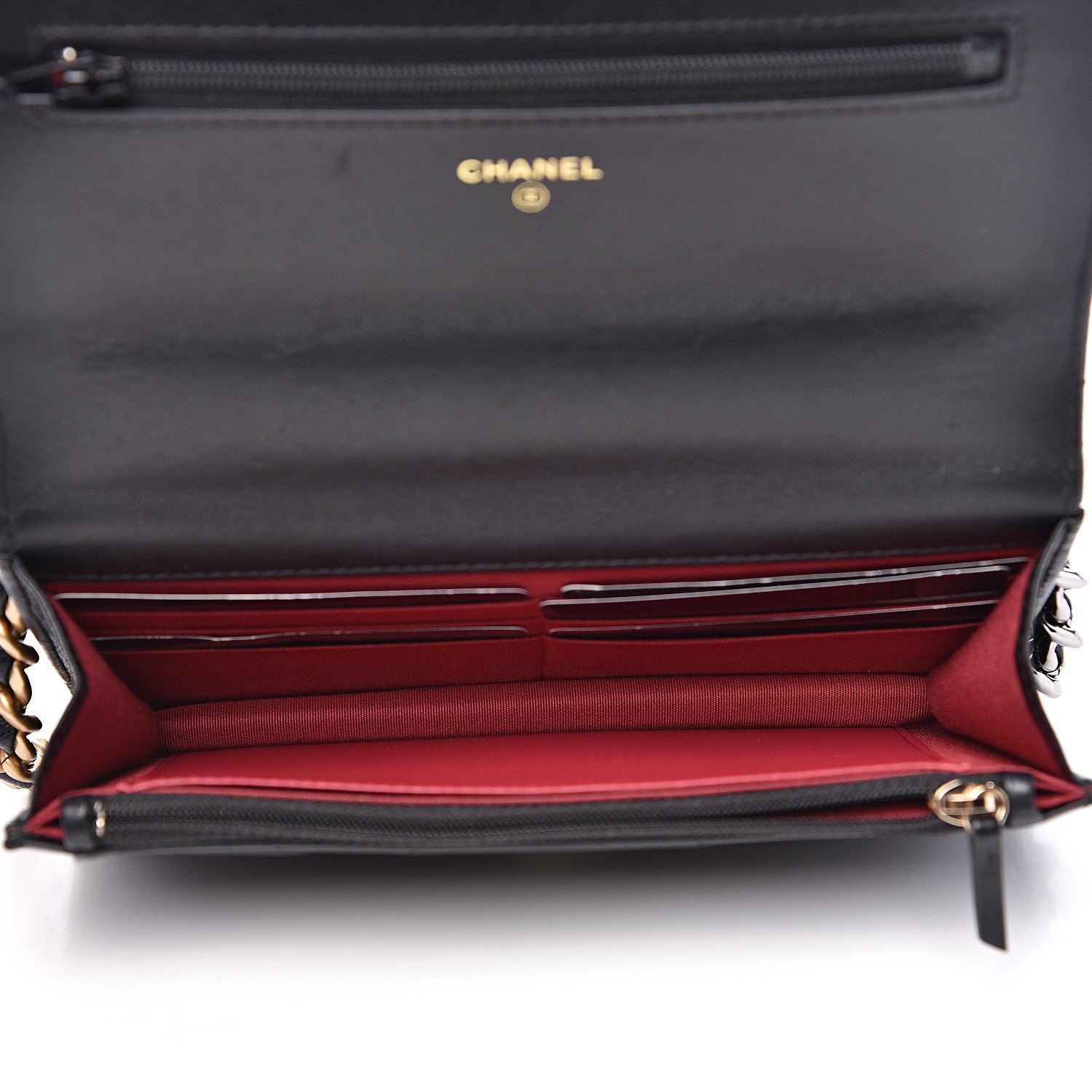 Chanel Goatskin Quilted 19 Wallet On Chain WOC Black 4 of 15
