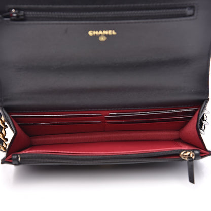 Chanel Goatskin Quilted 19 Wallet On Chain WOC Black 4 of 15