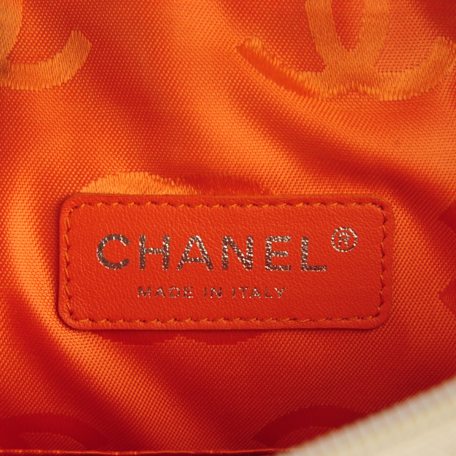 Chanel Calfskin Quilted Python Cambon Flat Tote White 6 of 9
