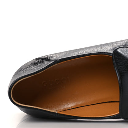 Gucci Goatskin Womens Horsebit Mid-Heel Loafers 37.5 Black 7 of 9
