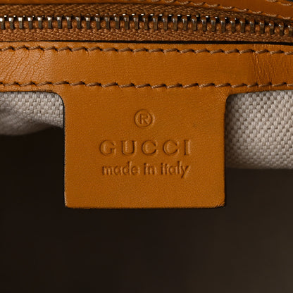 Gucci Monogram Selleria Calfskin Vintage Web Medium Boston Beige Ebony Yellow 6 of 14