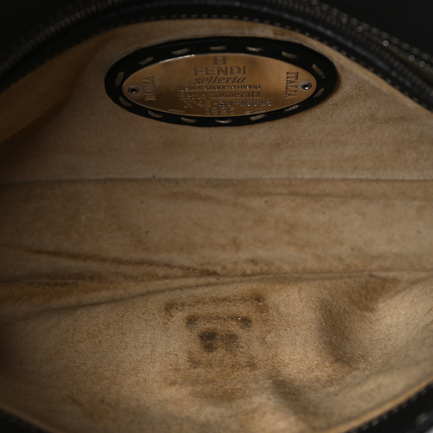 Fendi Calfskin Romano Selleria Baguette Black 9 of 9