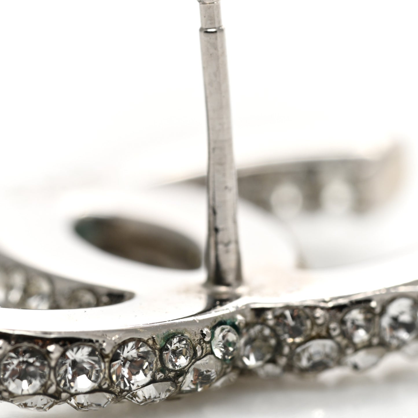 Crystal CC Treasure Chest Earrings Silver