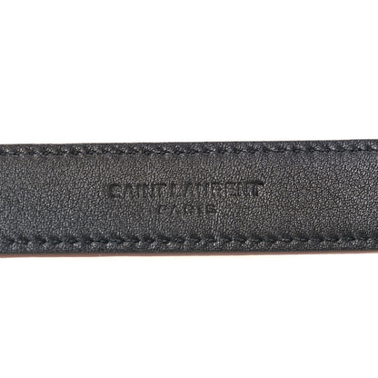 Saint Laurent Calfskin Crocodile Embossed Monogram Square Buckle Belt 70 28 Brown 5 of 6