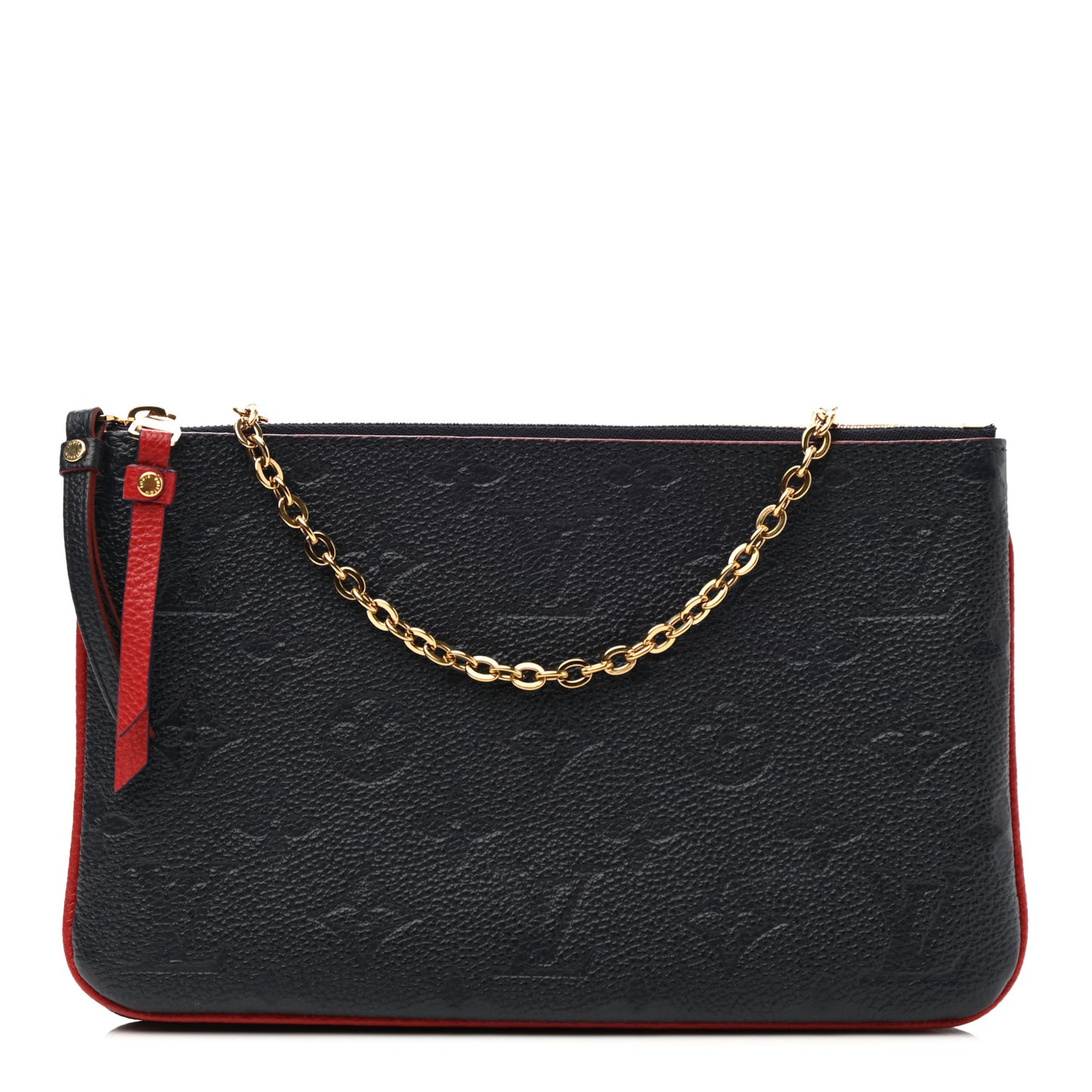 Empreinte Double Zip Pochette Marine Rouge