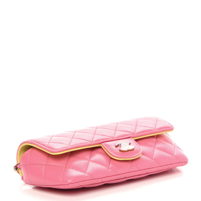 Chanel Lambskin Quilted Glasses Case With Chain Pink Yellow 4 of 12