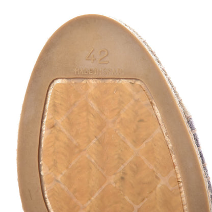Chanel Toile CC Cap Toe Espadrilles 42 Ecru Purple 7 of 10