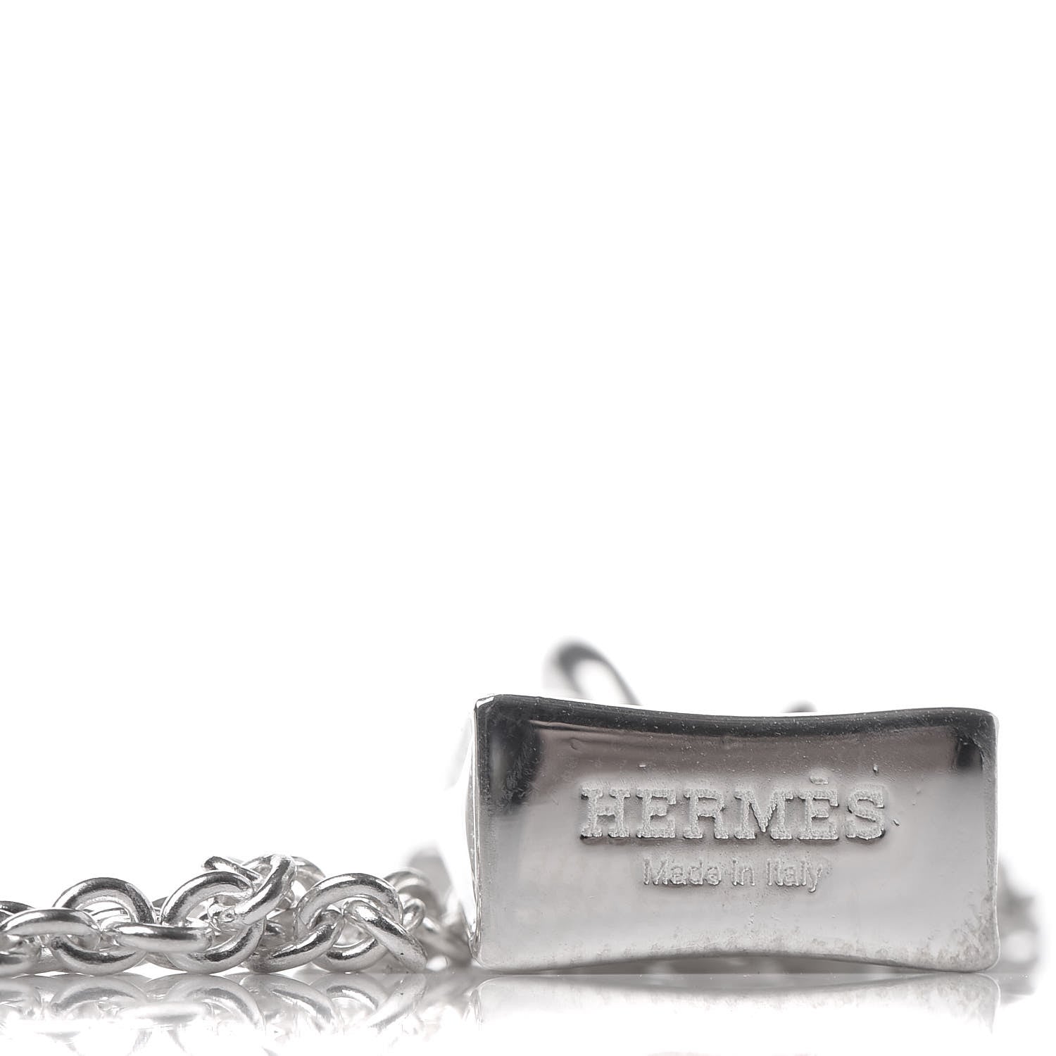 Hermes Sterling Silver Birkin Amulette Pendant Necklace 6 of 6