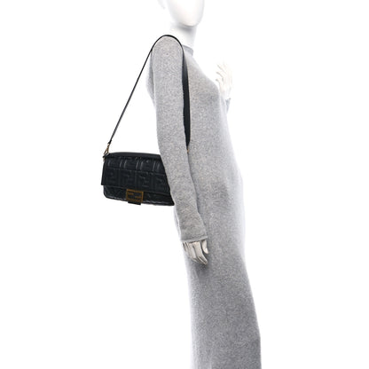 Fendi Nappa FF 1974 Embossed Baguette Black 2 of 9