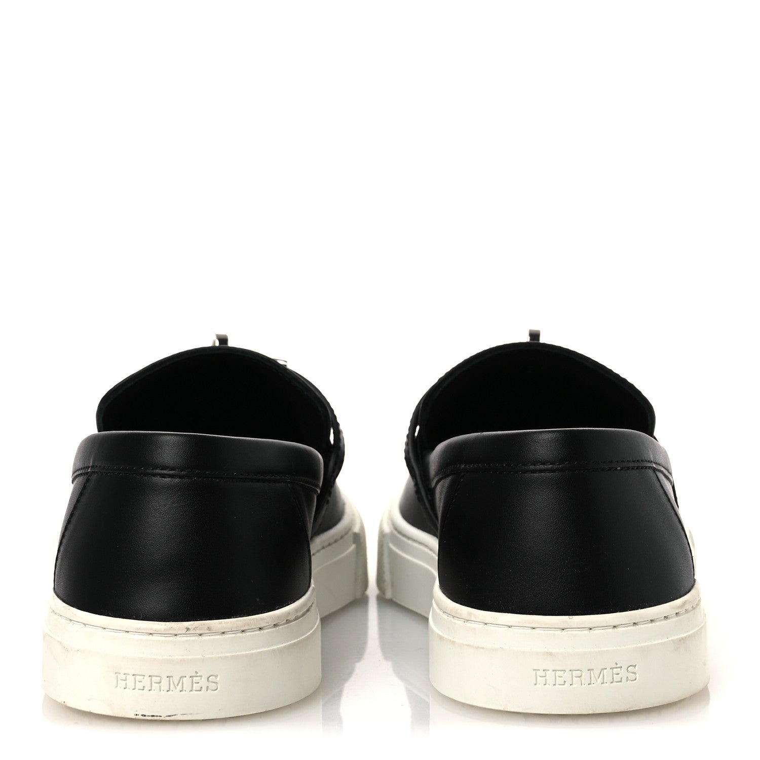 Hermes Calfskin Game Slip On Sneakers 37 Black 6 of 11