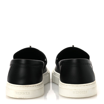 Hermes Calfskin Game Slip On Sneakers 37 Black 6 of 11