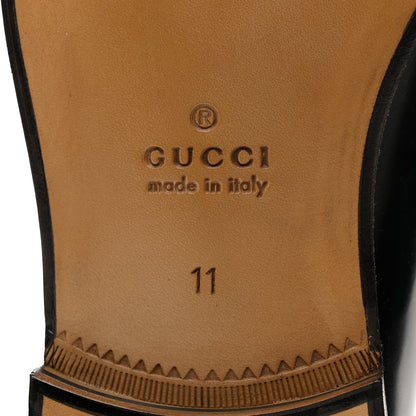 Gucci Calfskin Mens Interlocking G Millennial Ribot Loafers 11 Black Off White 8 of 10