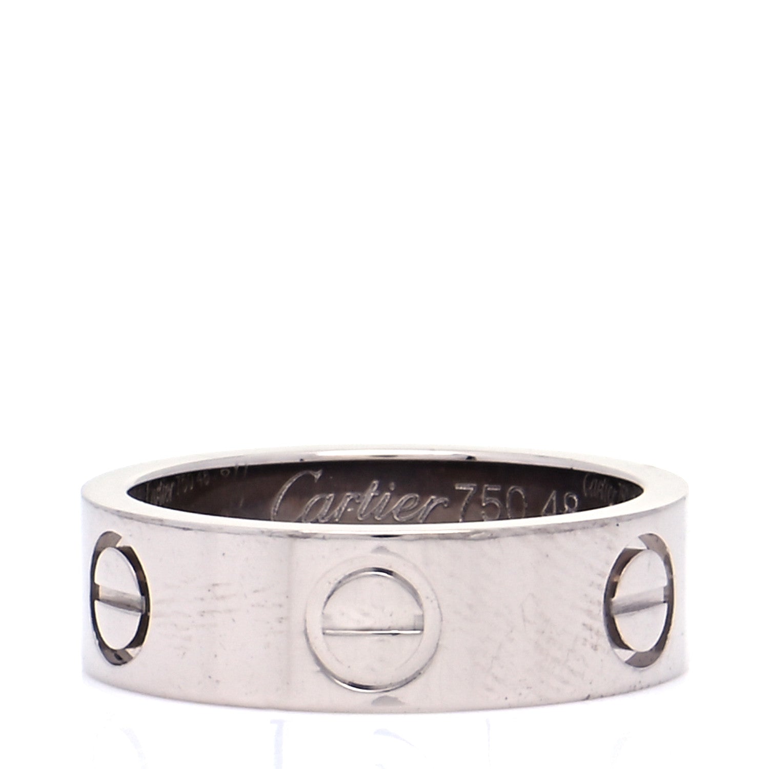 Cartier 18K White Gold 5.5mm LOVE Ring 48 4.5 3 of 7