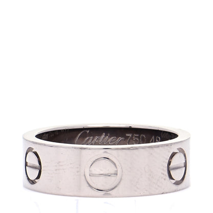Cartier 18K White Gold 5.5mm LOVE Ring 48 4.5 3 of 7