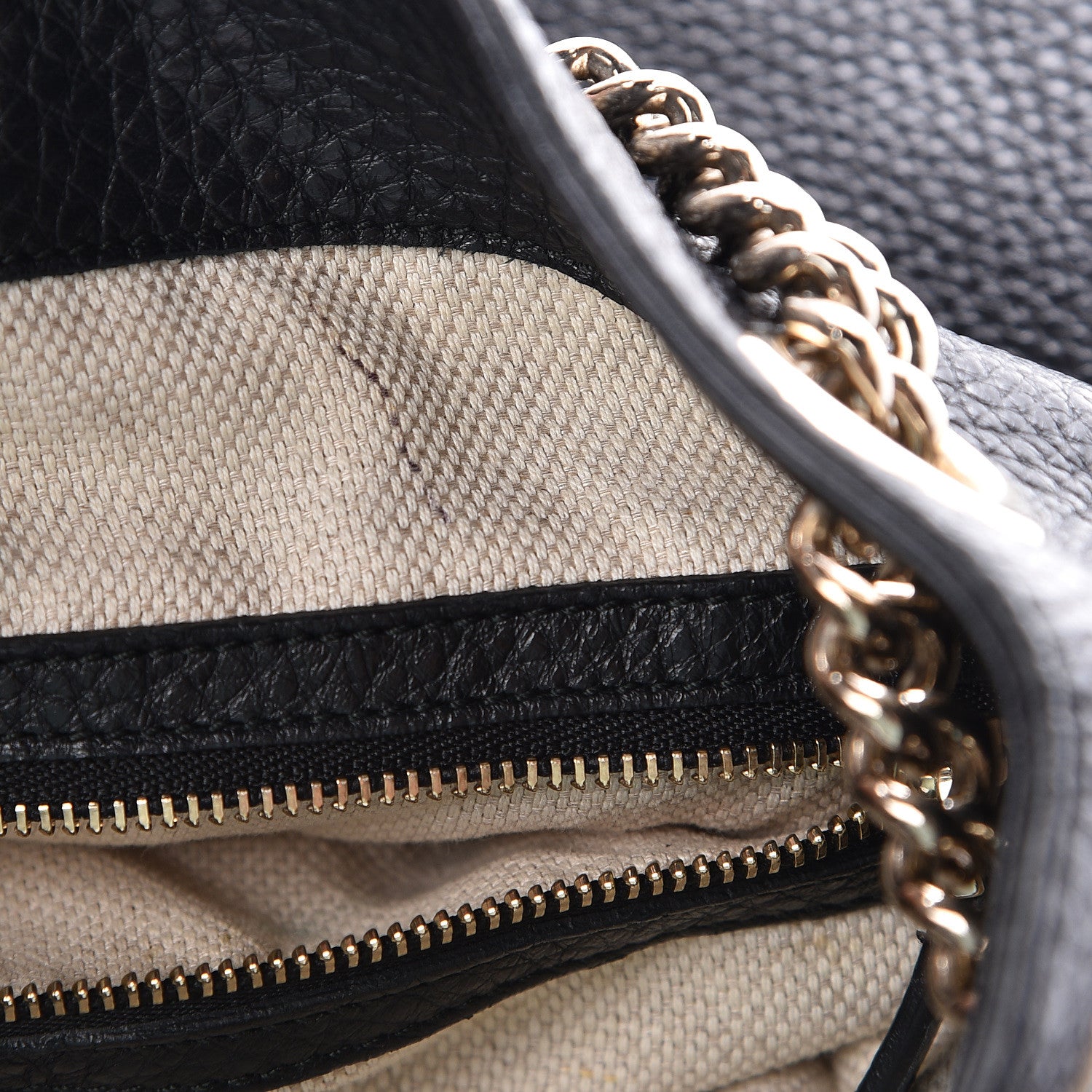 Gucci Pebbled Calfskin Medium Soho Chain Shoulder Bag Black 11 of 14