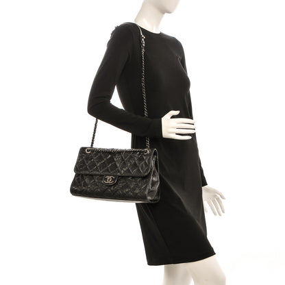 Chanel Crumpled Grained Calfskin Jumbo CC Crave Flap Black 2 of 8