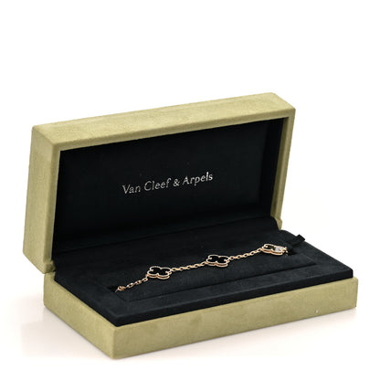 Van Cleef & Arpels 18K Yellow Gold Black Onyx 5 Motifs Vintage Alhambra Bracelet 6 of 6