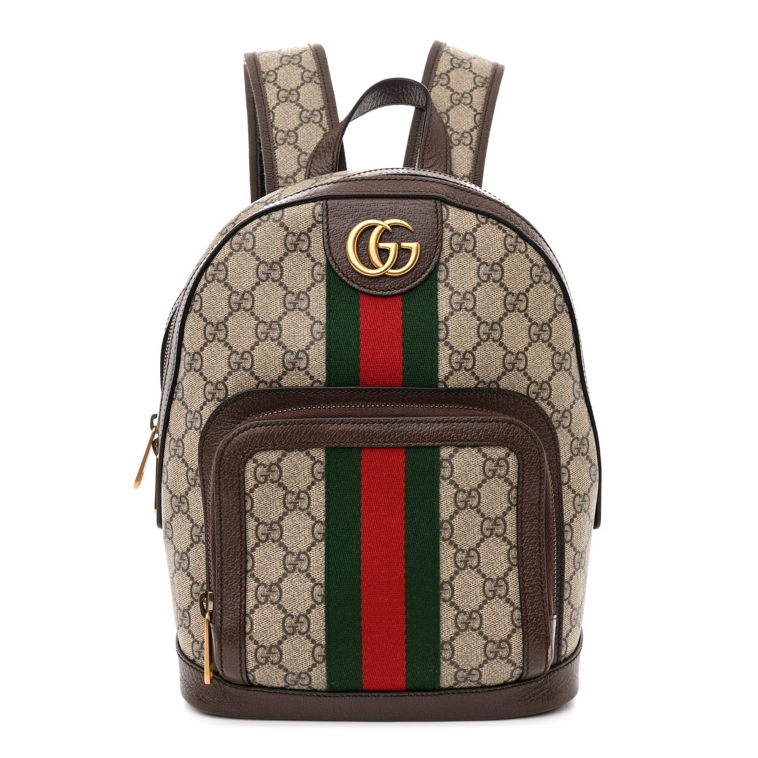 Gucci GG Supreme Monogram Calfskin Web Small Ophidia Day Backpack Beige Ebony New Acero 1 of 13