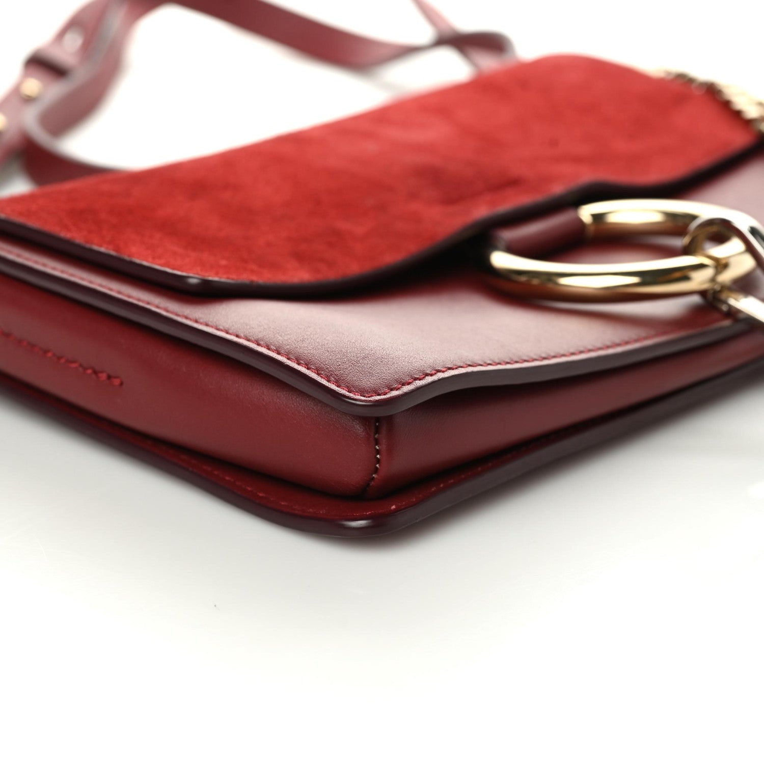 Chloe Suede Calfskin Small Faye Shoulder Bag Plum Purple 5 of 9