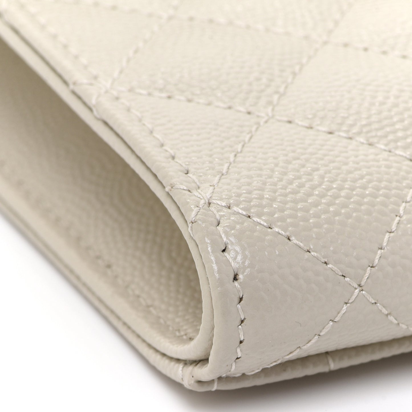 Grain De Poudre Textured Mixed Matelasse Triquilt Monogram Clutch Blanc Vintage