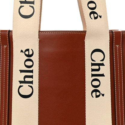Chloe Calfskin Medium Woody Ribbon Tote Sepia Brown 8 of 11