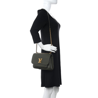 Louis Vuitton Grained Calfskin Lockme Chain Bag PM Kaki 2 of 12