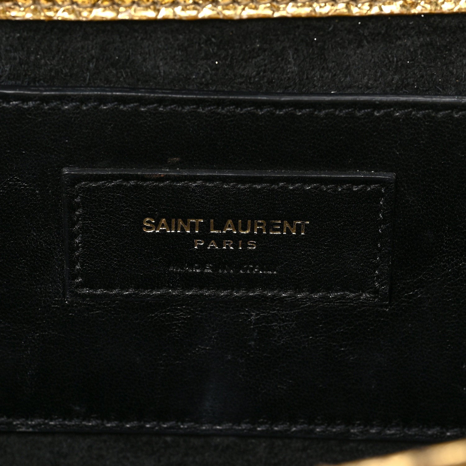 Saint Laurent Metallic Calfskin Python Embossed Medium Classic Monogram Kate Tassel Satchel Gold 5 of 6