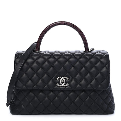 Chanel Caviar Lizard Quilted Medium Coco Handle Flap Black 1 of 10
