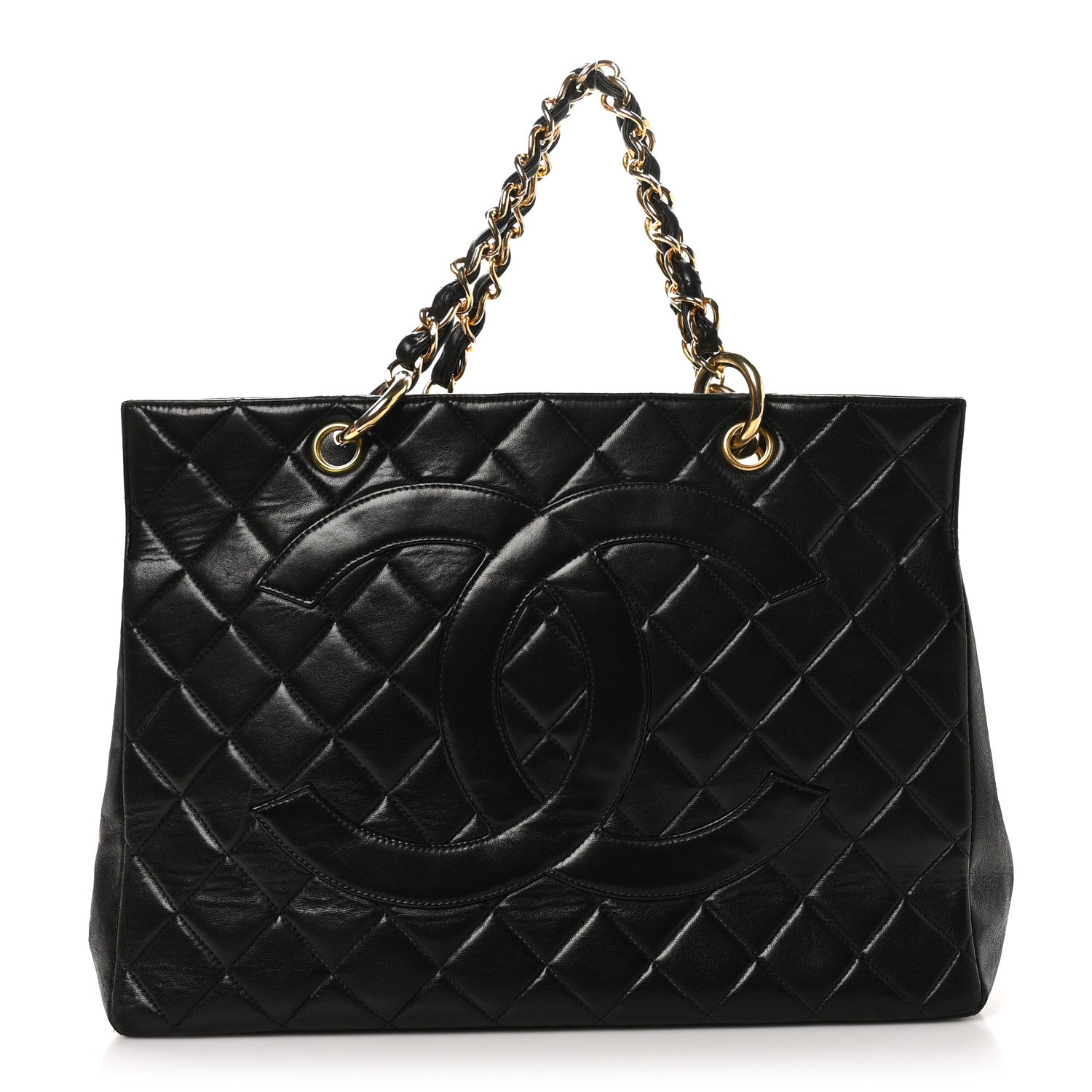 Chanel Lambskin Quilted Grand Shopping Tote GST Black 1 of 11