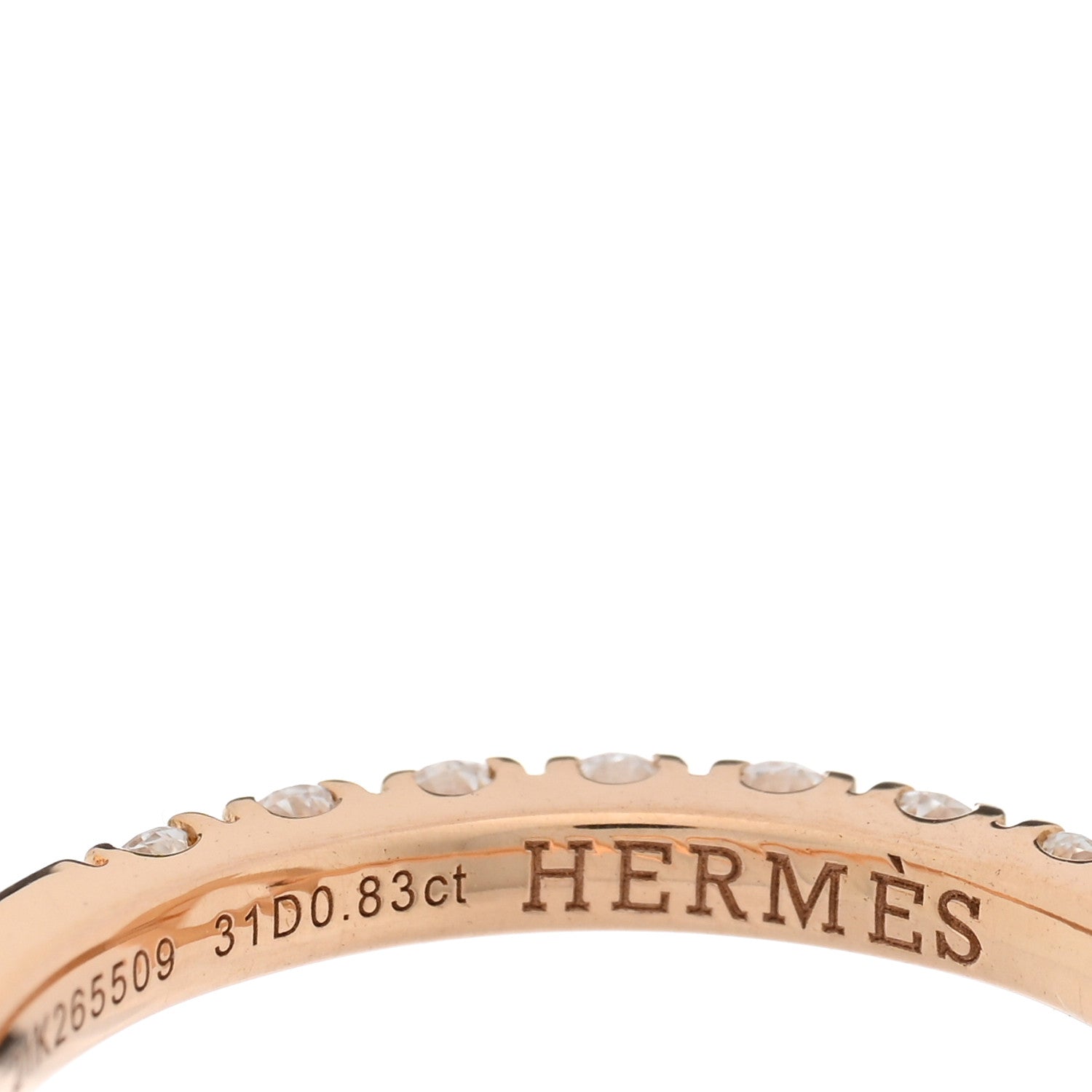 Hermes 18K Rose Gold Diamond Finesse Ring 4 of 5