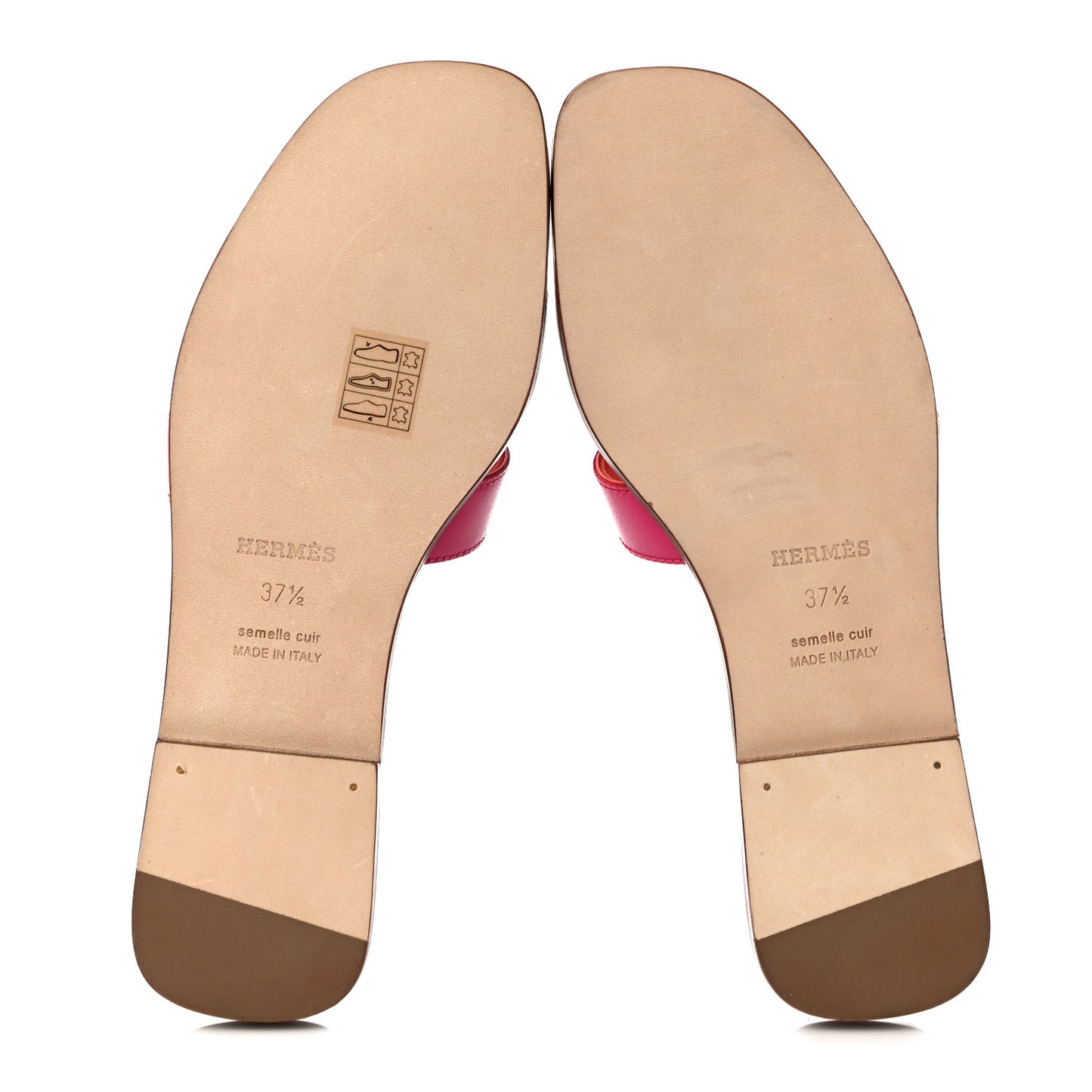 Calfskin Oran Sandals 37.5 Rose Flash Orange H
