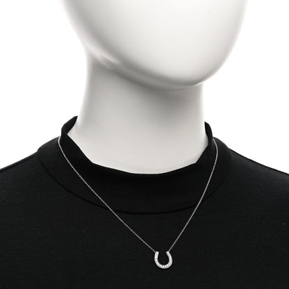 Tiffany Platinum Diamond Horseshoe Pendant Necklace 2 of 4