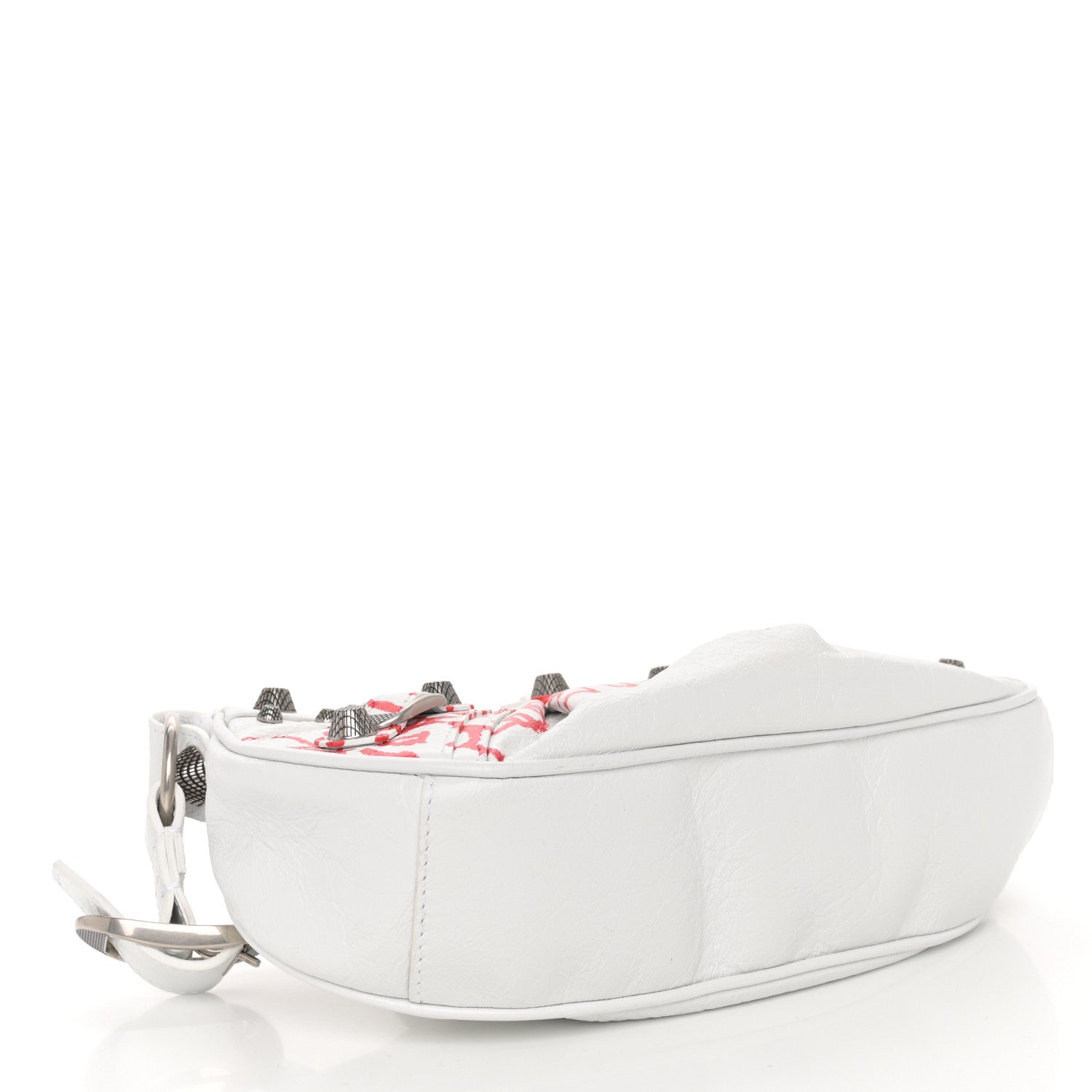 Balenciaga Agneau Arena Lunar New Year Graffiti Logo Le Cagole Shoulder Bag XS Optic White 5 of 11
