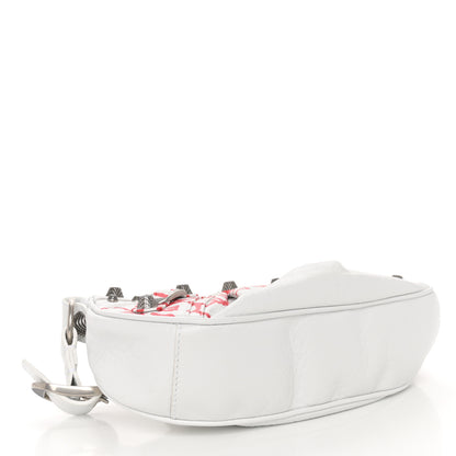 Balenciaga Agneau Arena Lunar New Year Graffiti Logo Le Cagole Shoulder Bag XS Optic White 5 of 11