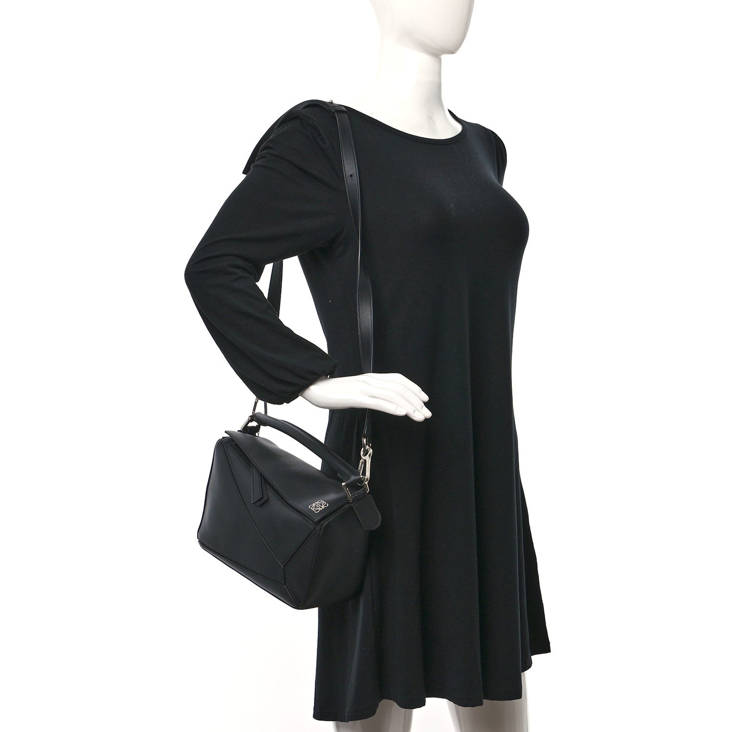 Loewe Calfskin Small Puzzle Bag Black 2 of 8