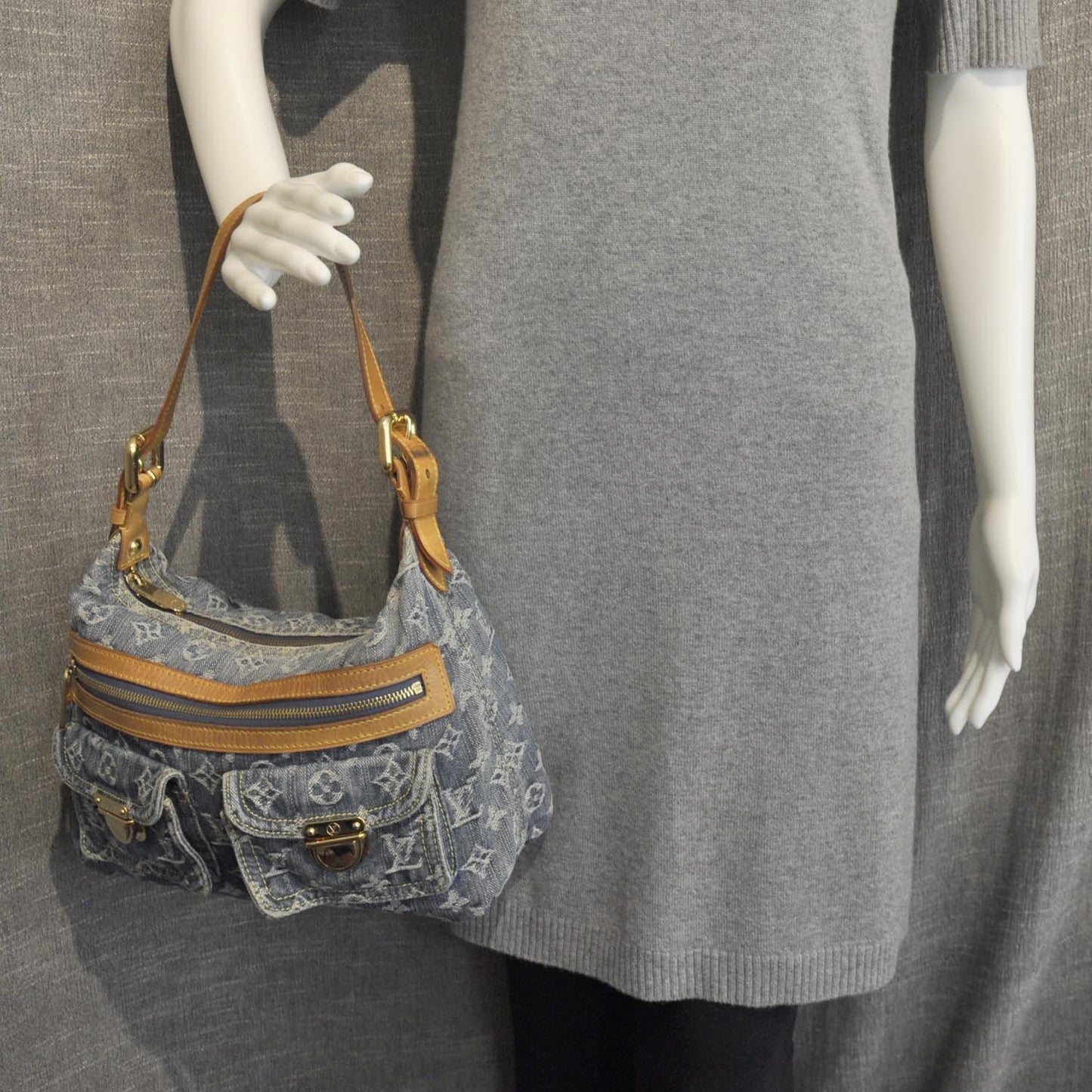 Monogram Denim Baggy PM Blue