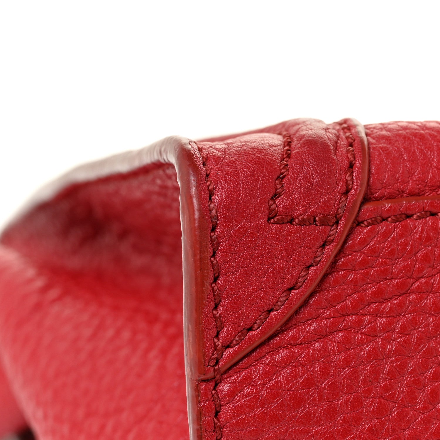 Celine Drummed Calfskin Nano Luggage Red 13 of 16