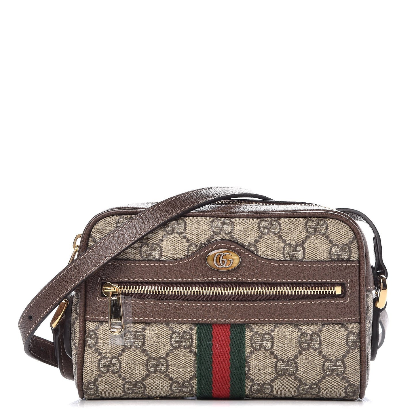 GG Supreme Monogram Web Mini Ophidia Shoulder Bag Brown