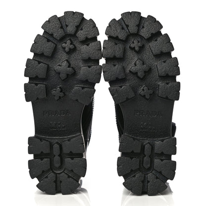 Prada Spazzolato Rois Re-Nylon Metal Triangle Logo Monolith Pouch Pocket 55mm Boots 35 Black 8 of 13