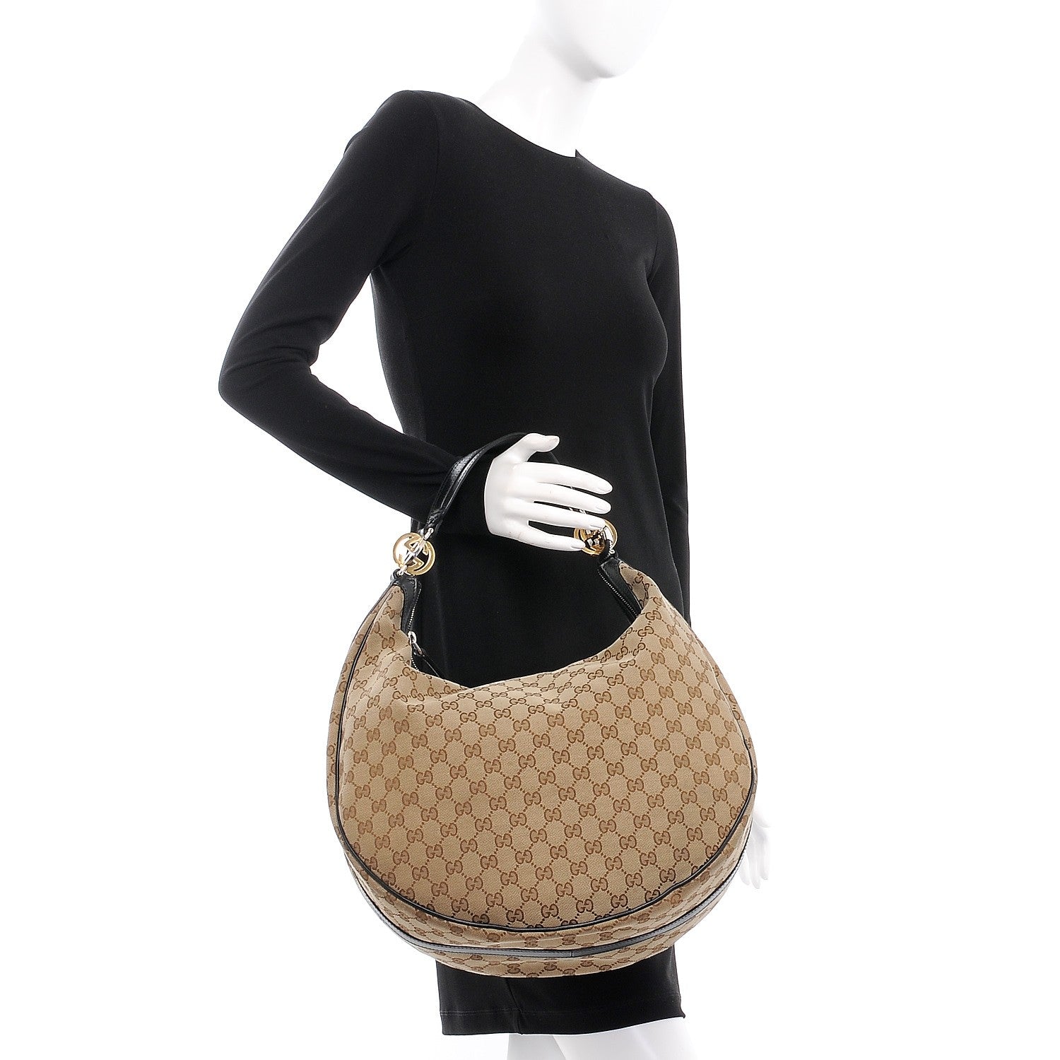 Gucci Monogram Large GG Twins Hobo Dark Brown 2 of 7