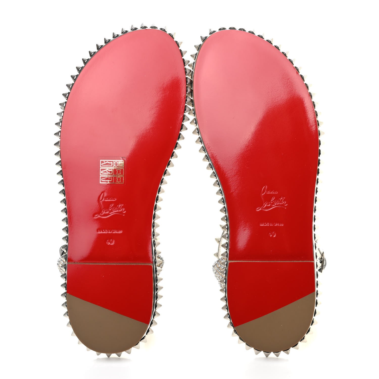 Christian Louboutin Specchio Cordorella Flat Sandals 40 Silver 5 of 7