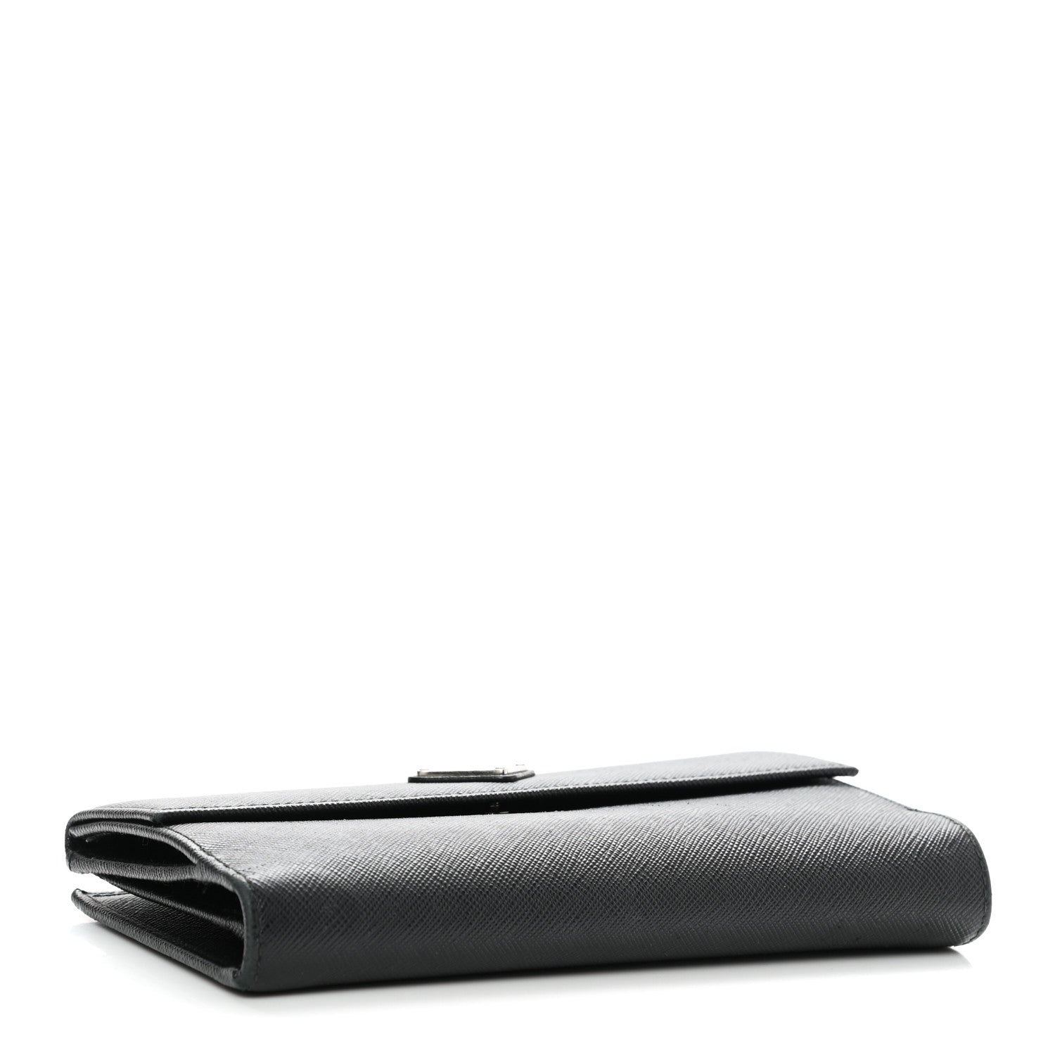 Prada Saffiano Triangle Continental Flap Wallet Black 4 of 10