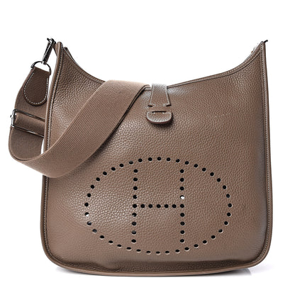 Hermes Taurillon Clemence Evelyne III GM Etoupe 1 of 10