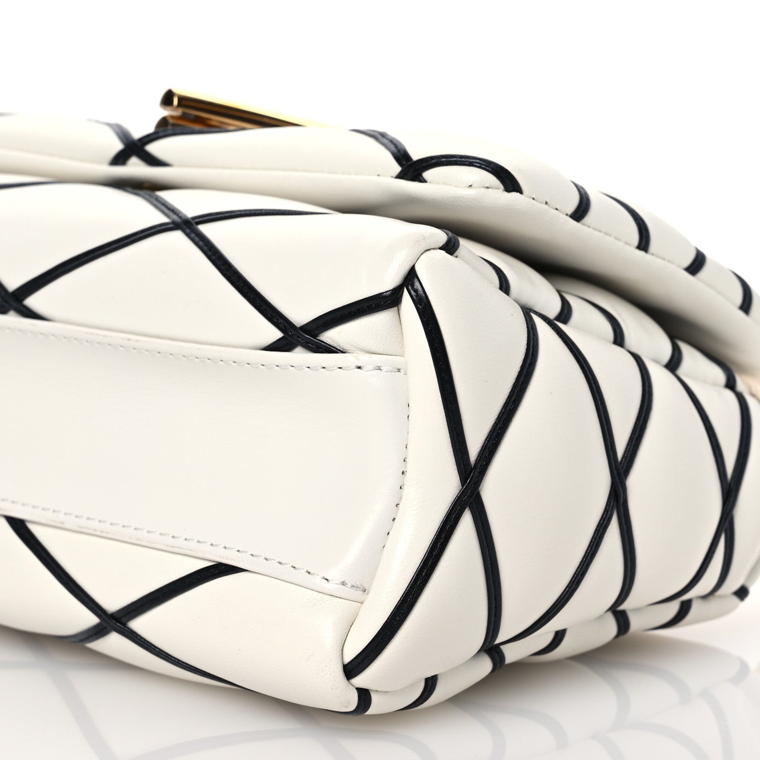 Louis Vuitton Lambskin Malletage Top Handle GO-14MM White Black 11 of 15