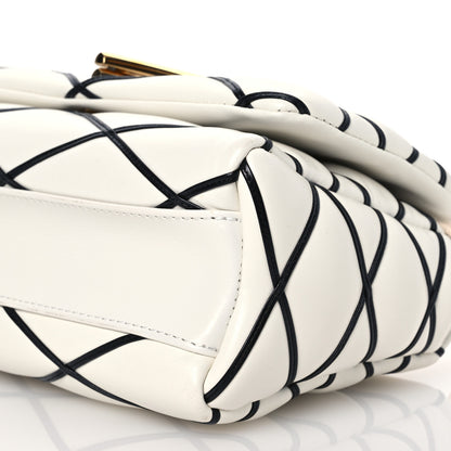 Louis Vuitton Lambskin Malletage Top Handle GO-14MM White Black 11 of 15